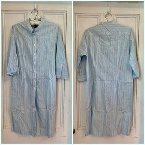 Brooks Brothers 8 striped shirt dress green and blue